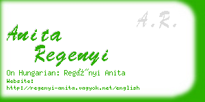 anita regenyi business card